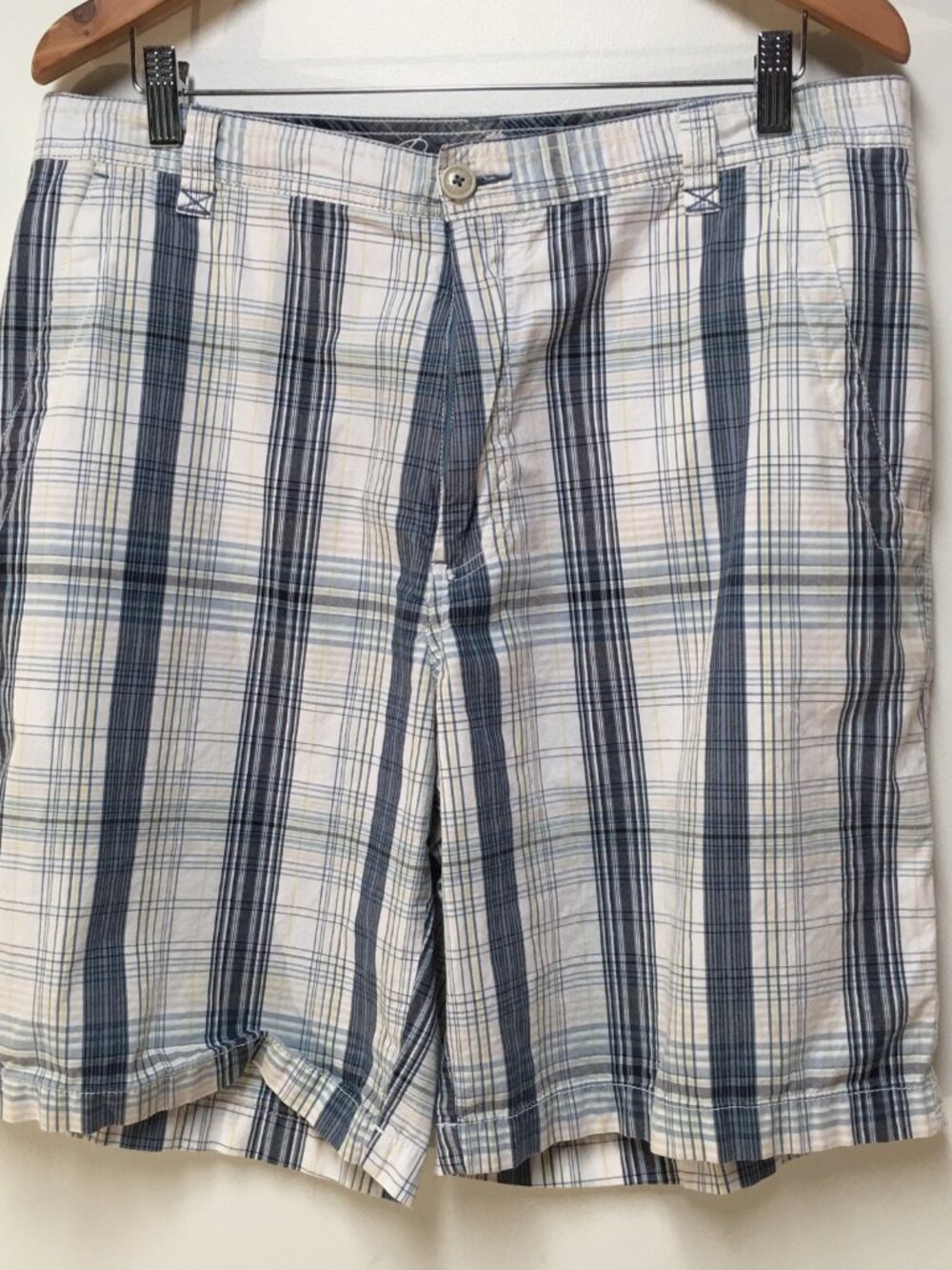 Paradise Collection Men 36 Shorts Multicolor Plaid Chino Flat‎ Front 100% Cotton